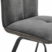 Rylee Dining Room Accent Chair in Charcoal Fabric and Black Finish - Set of 2 - Furniture City (CA)l
