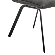 Rylee Dining Room Accent Chair in Charcoal Fabric and Black Finish - Set of 2 - Furniture City (CA)l