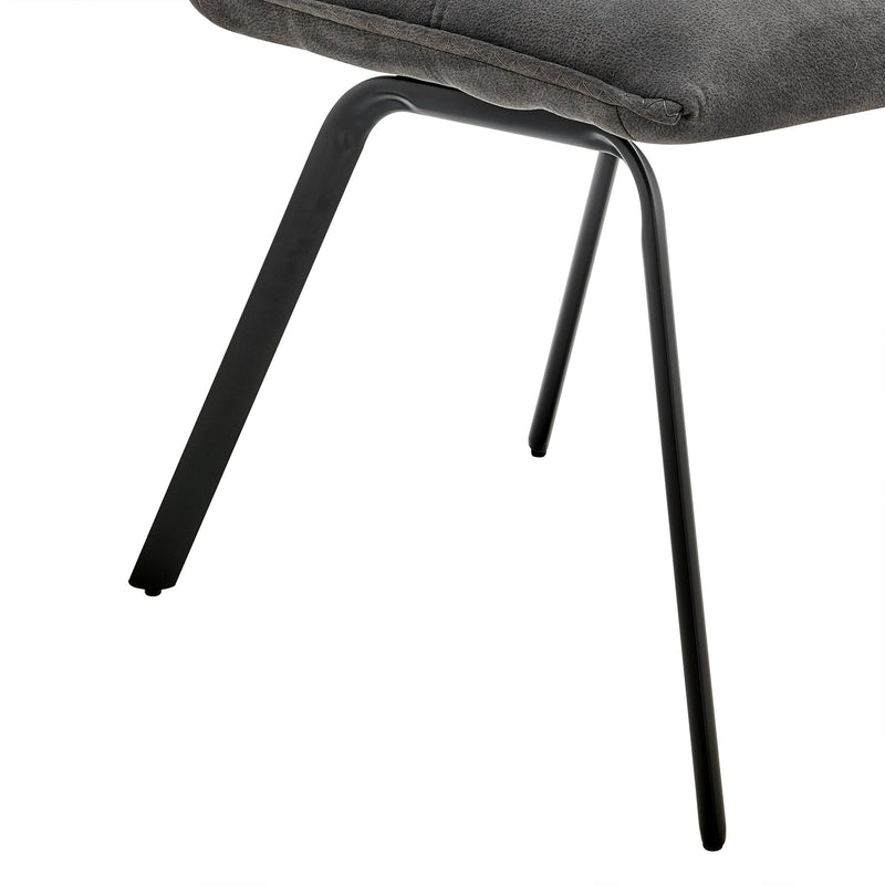Rylee Dining Room Accent Chair in Charcoal Fabric and Black Finish - Set of 2 - Furniture City (CA)l