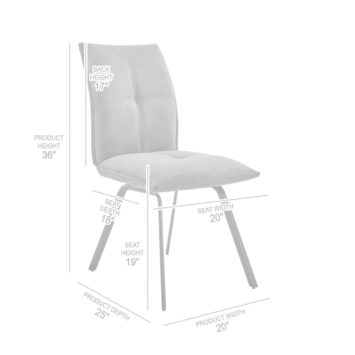 Rylee Dining Room Accent Chair in Charcoal Fabric and Black Finish - Set of 2