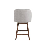Sadie Brown Solid Wood Upholstered 26" Counter Height Swivel Barstool with Taupe Fabric Seat - Furniture City (CA)l