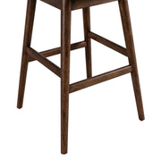Sadie Brown Solid Wood Upholstered 30" Bar Height Swivel Barstool with Taupe Fabric Seat - Furniture City (CA)l