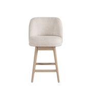 Sadie Solid Wood Upholstered 26" Counter Height Swivel Barstool with Ancient Stone Fabric Seat - Furniture City (CA)l