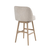 Sadie Solid Wood Upholstered 30" Bar Height Swivel Barstool with Ancient Stone Fabric Seat - Furniture City (CA)l
