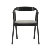 Santana Wood Dining Chair in Black Finish with Charcoal Fabric - Set of 2 - Furniture City (CA)l