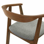 Santana Wood Dining Chair in Walnut Finish with Charcoal Fabric - Set of 2 - Furniture City (CA)l