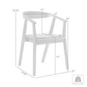 Santana Wood Dining Chair in Walnut Finish with Charcoal Fabric - Set of 2 - Furniture City (CA)l