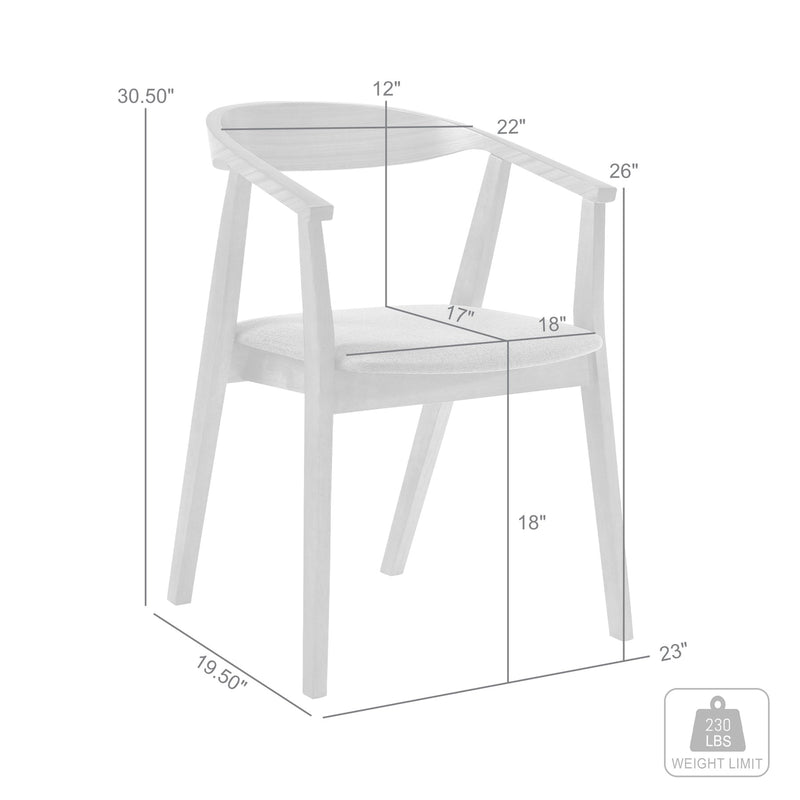 Santana Wood Dining Chair in Walnut Finish with Orange Fabric - Set of 2 - Furniture City (CA)l
