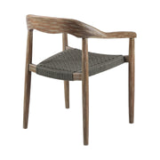 Santo Indoor Outdoor Stackable Dining Chair in Eucalyptus Wood with Charcoal Rope - Set of 2 - Furniture City (CA)l
