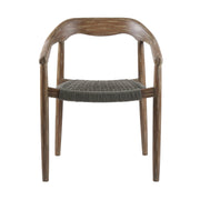 Santo Indoor Outdoor Stackable Dining Chair in Eucalyptus Wood with Charcoal Rope - Set of 2 - Furniture City (CA)l
