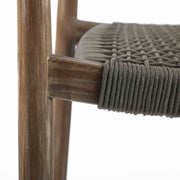 Santo Indoor Outdoor Stackable Dining Chair in Eucalyptus Wood with Charcoal Rope - Set of 2 - Furniture City (CA)l