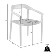 Santo Indoor Outdoor Stackable Dining Chair in Eucalyptus Wood with Charcoal Rope - Set of 2 - Furniture City (CA)l