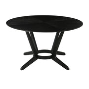 Santana Round Wood Dining Table in Black Finish - Furniture City (CA)l