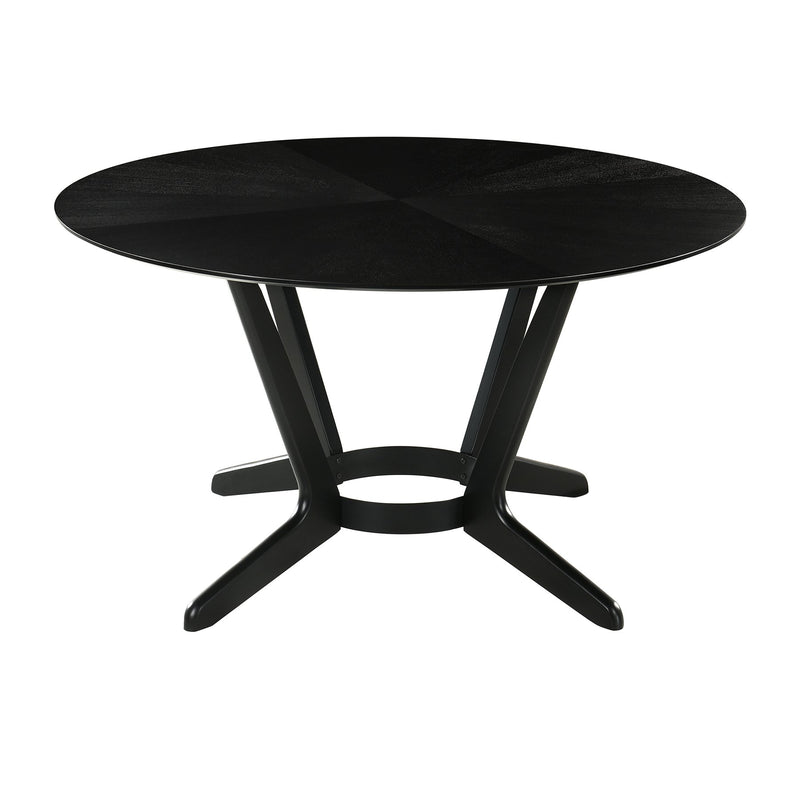 Santana Round Wood Dining Table in Black Finish - Furniture City (CA)l