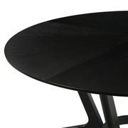 Santana Round Wood Dining Table in Black Finish - Furniture City (CA)l