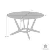Santana Round Wood Dining Table in Black Finish - Furniture City (CA)l