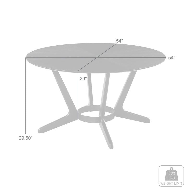 Santana Round Wood Dining Table in Black Finish - Furniture City (CA)l
