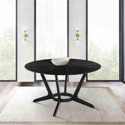 Santana Round Wood Dining Table in Black Finish - Furniture City (CA)l