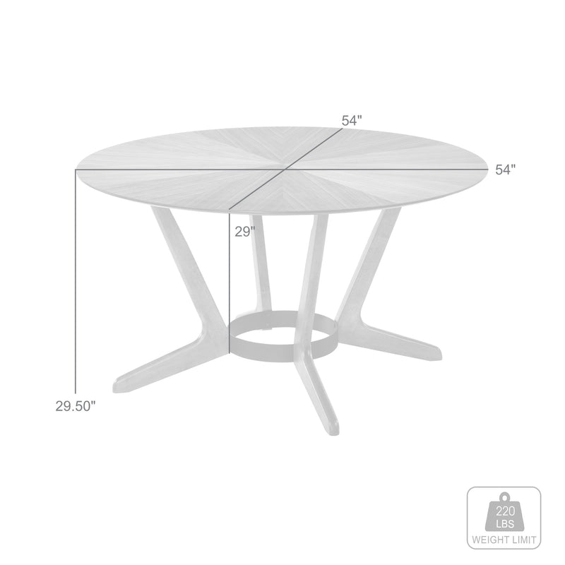 Santana Round Wood Dining Table in Walnut Finish - Furniture City (CA)l