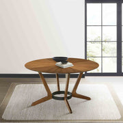 Santana Round Wood Dining Table in Walnut Finish - Furniture City (CA)l