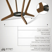 Santana Round Wood Dining Table in Walnut Finish - Furniture City (CA)l