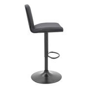 Sabine Adjustable Swivel Gray Faux Leather and Black Metal Bar Stool - Furniture City (CA)l