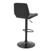 Sabine Adjustable Swivel Gray Faux Leather and Black Metal Bar Stool - Furniture City (CA)l