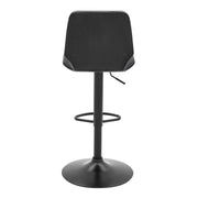 Sabine Adjustable Swivel Gray Faux Leather and Black Metal Bar Stool - Furniture City (CA)l