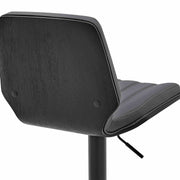 Sabine Adjustable Swivel Gray Faux Leather and Black Metal Bar Stool - Furniture City (CA)l