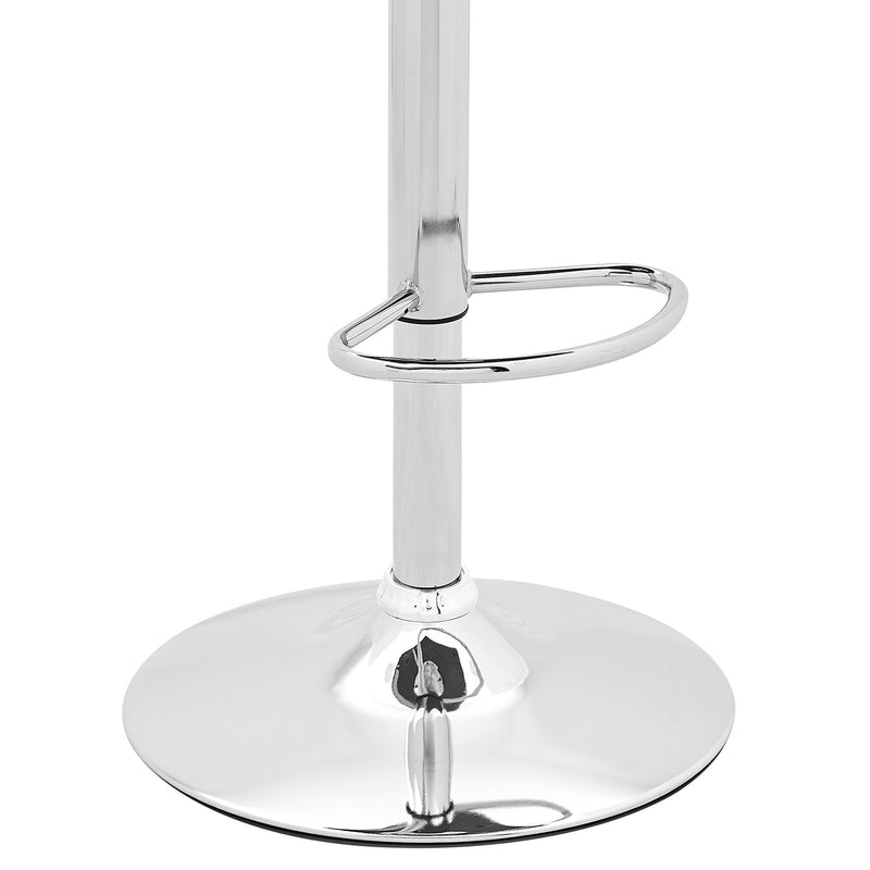 Sabine Adjustable Swivel Cream Faux Leather with Walnut Back and Chrome Bar Stool - Furniture City (CA)l