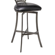 Sandy Contemporary 26" Counter Height Barstool in Mineral Finish and Black Faux Leather - Furniture City (CA)l