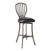 Sandy Contemporary 30" Bar Height Barstool in Mineral Finish and Black Faux Leather - Furniture City (CA)l