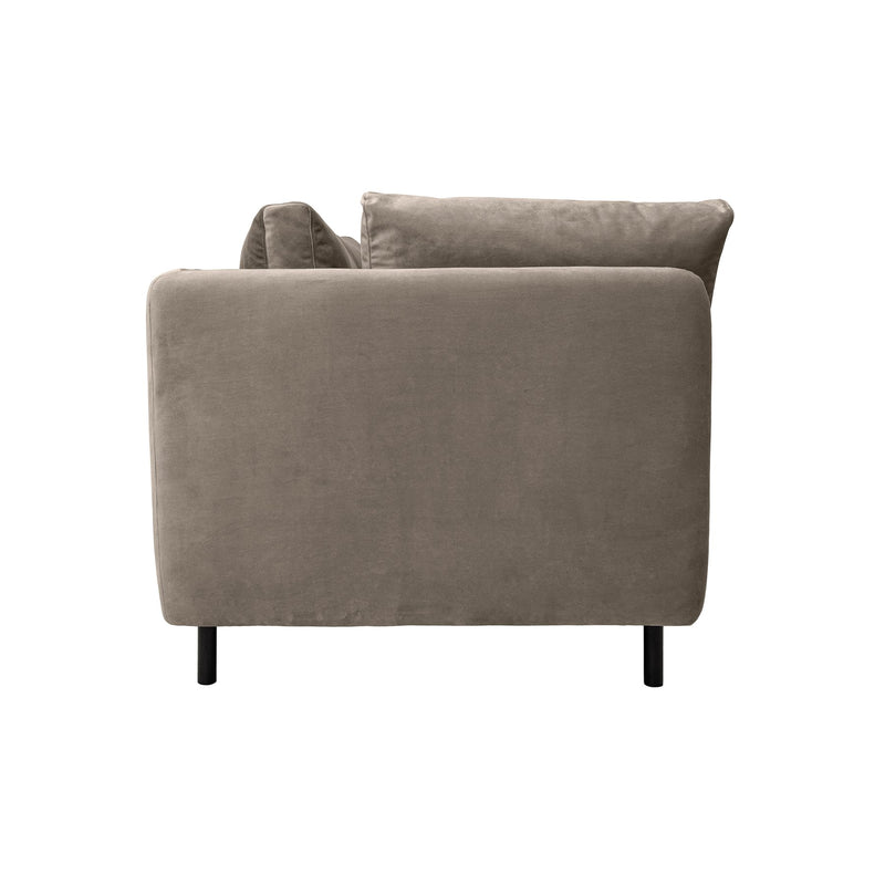 Serenity 79" Fossil Gray Velvet Sofa with Black Metal Legs - Furniture City (CA)l