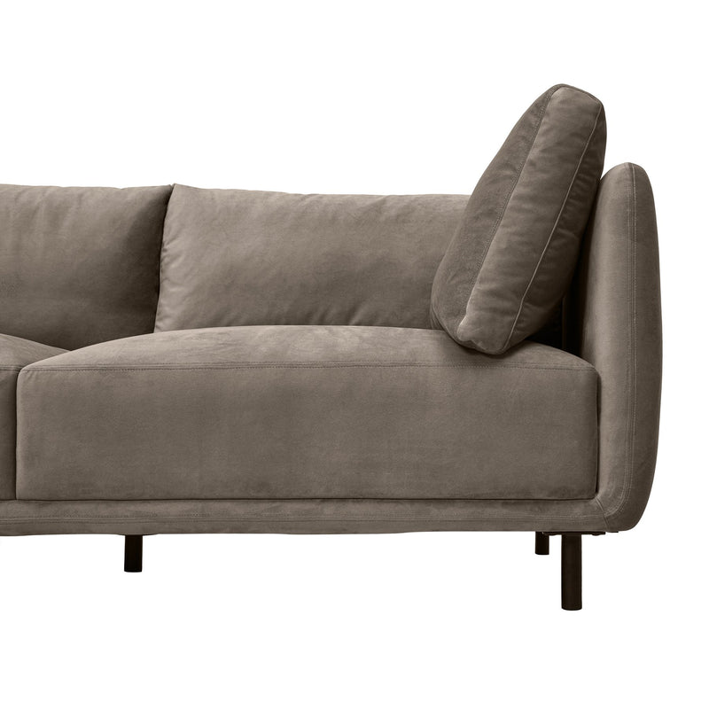 Serenity 79" Fossil Gray Velvet Sofa with Black Metal Legs - Furniture City (CA)l