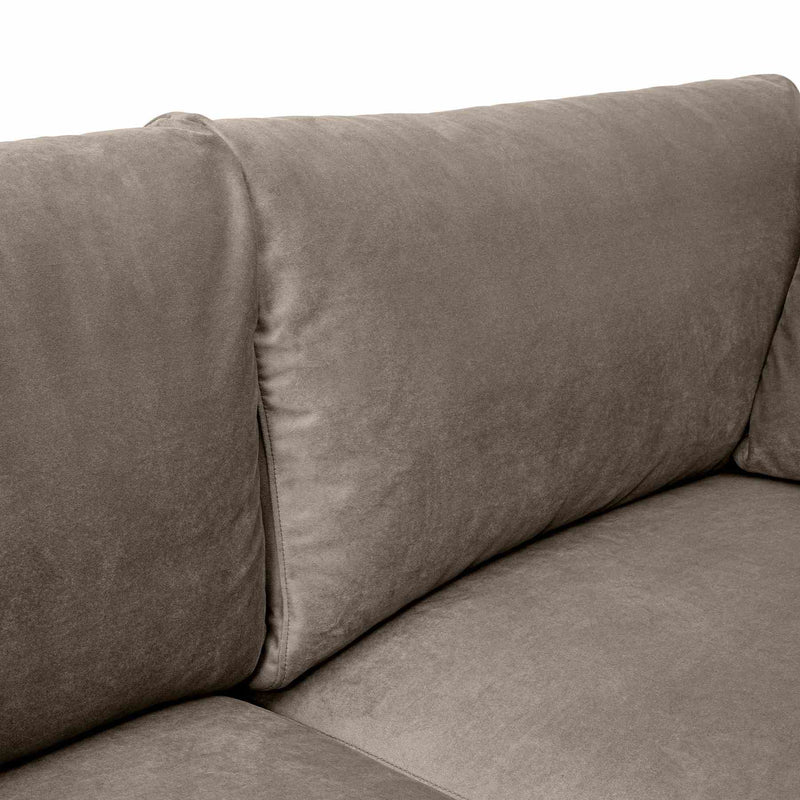 Serenity 79" Fossil Gray Velvet Sofa with Black Metal Legs - Furniture City (CA)l
