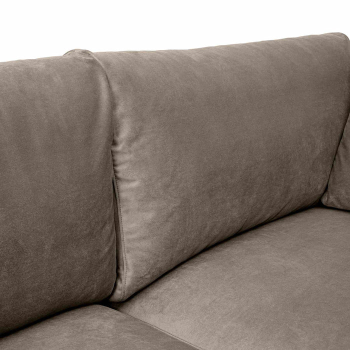 Serenity 79" Fossil Gray Velvet Sofa with Black Metal Legs