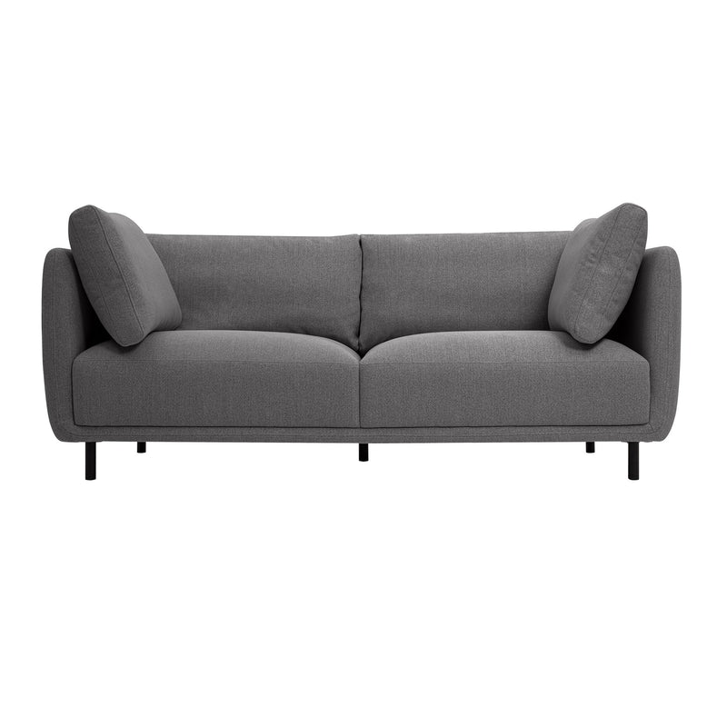 Serenity 79" Gray Fabric Sofa with Black Metal Legs - Furniture City (CA)l