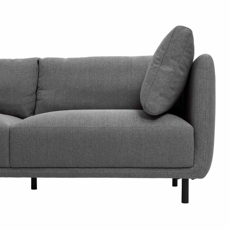 Serenity 79" Gray Fabric Sofa with Black Metal Legs - Furniture City (CA)l