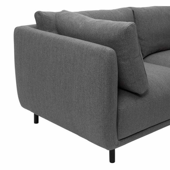 Serenity 79" Gray Fabric Sofa with Black Metal Legs