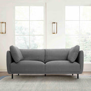 Serenity 79" Gray Fabric Sofa with Black Metal Legs - Furniture City (CA)l