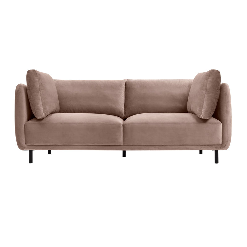 Serenity 79" Mauve Velvet Sofa with Black Metal Legs - Furniture City (CA)l