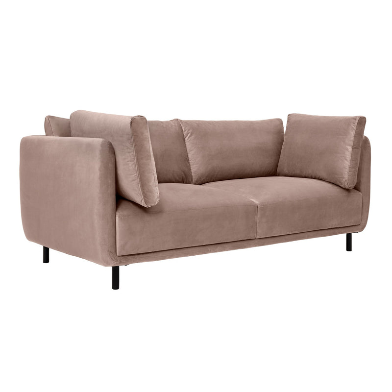 Serenity 79" Mauve Velvet Sofa with Black Metal Legs - Furniture City (CA)l