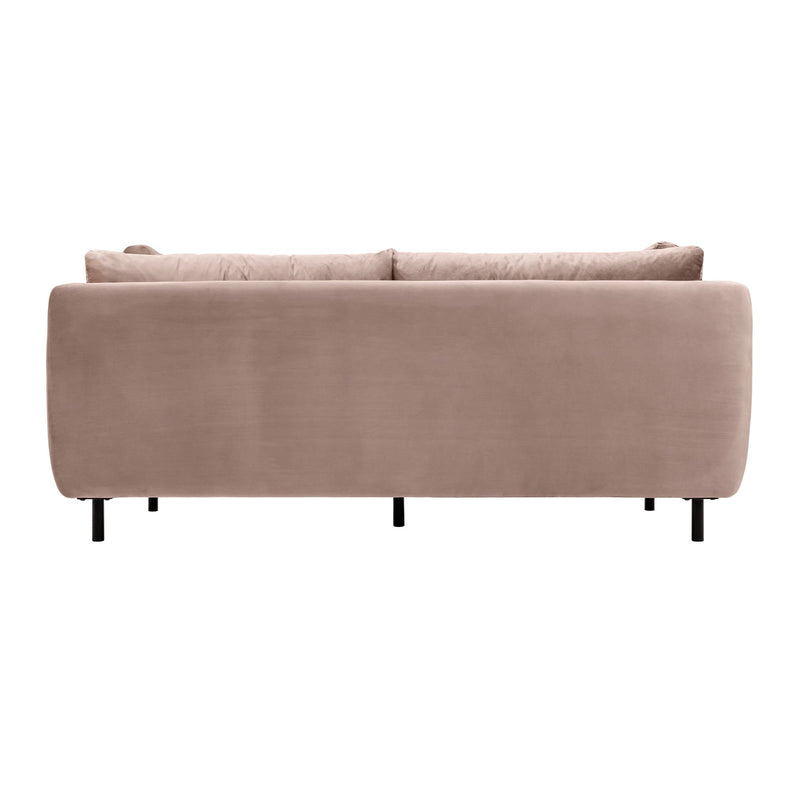 Serenity 79" Mauve Velvet Sofa with Black Metal Legs - Furniture City (CA)l