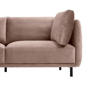 Serenity 79" Mauve Velvet Sofa with Black Metal Legs - Furniture City (CA)l