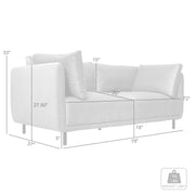 Serenity 79" Mauve Velvet Sofa with Black Metal Legs - Furniture City (CA)l
