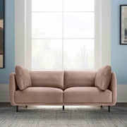 Serenity 79" Mauve Velvet Sofa with Black Metal Legs - Furniture City (CA)l