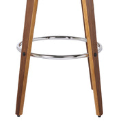Shelly 26" Counter Height Swivel Brown Faux Leather and Walnut Wood Bar Stool - Furniture City (CA)l