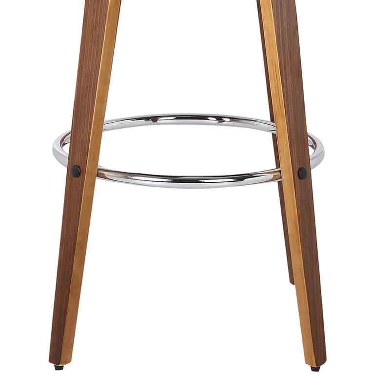 Shelly 26" Counter Height Swivel Brown Faux Leather and Walnut Wood Bar Stool - Furniture City (CA)l