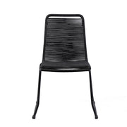 Shasta Outdoor Metal and Black Rope Stackable Dining Chair - Set of 2 - Furniture City (CA)l
