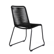 Shasta Outdoor Metal and Black Rope Stackable Dining Chair - Set of 2 - Furniture City (CA)l